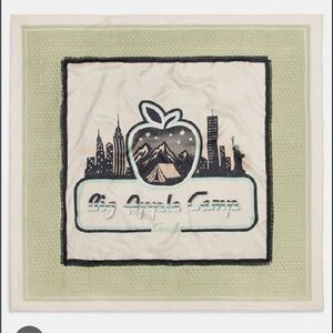 Big Apple Camp Print Silk Oversized Square Scarf